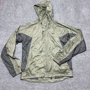 Sierra Designs Jacket Mens Medium Green Hooded Windbreaker Lightweight Hiking
